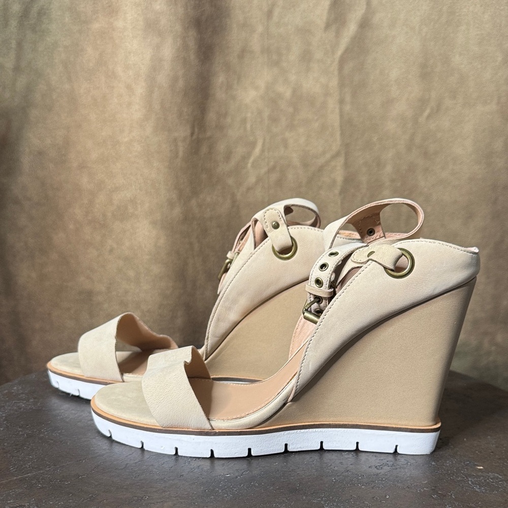 Paolo Tan Wedge Sandals Size 9 - Picture 4 of 9